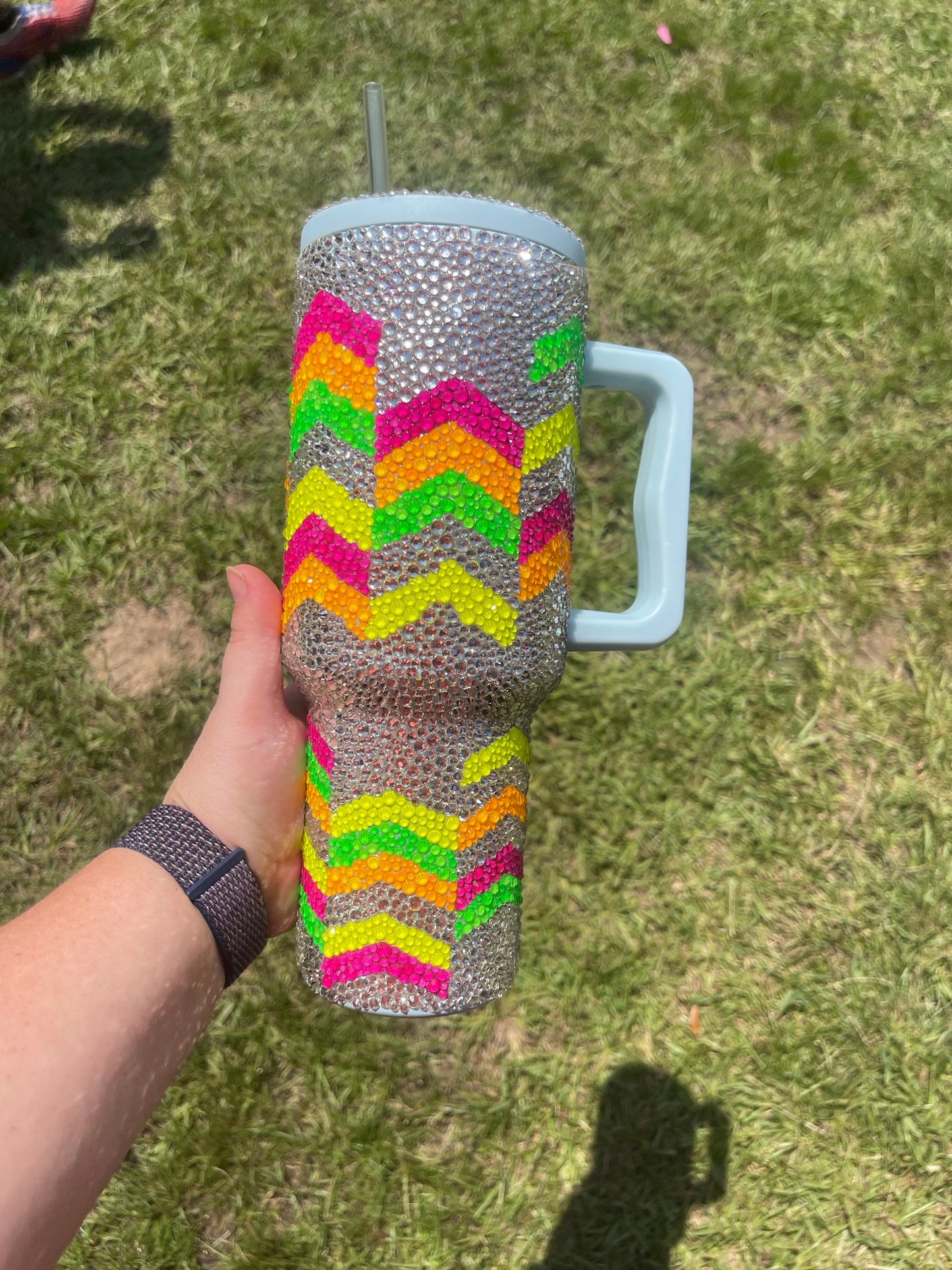 Neon chevron 40oz tumbler